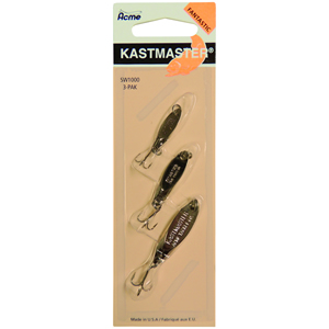Acme Kastmaster Chrome 6 Pack Kit. 1 oz, 3/4 oz and 1/2 oz Chrome  Kastmasters.
