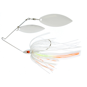 War Eagle Nickel Frame Double Willow Spinnerbait-Hot White Shad-1/2 oz